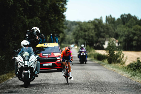Dicing with disaster: Inside the Tour de France Femmes on a race motorbike