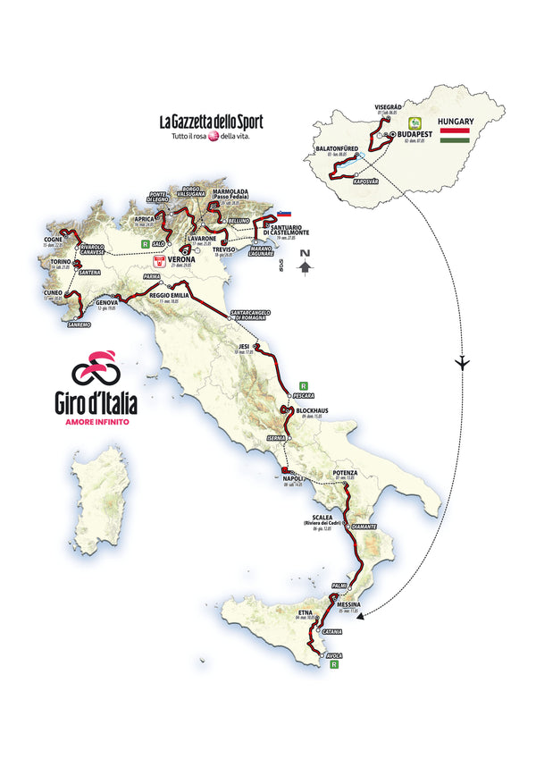 Giro d'Italia 2022: il percorso completo