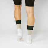 Fingerscrossed Socks - Block - Sand/White/Forest Green