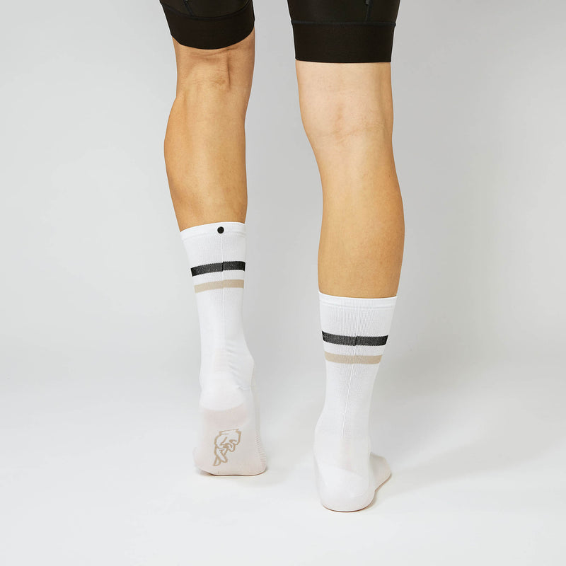 Fingerscrossed Socks - Stripes - White/Sand/Black