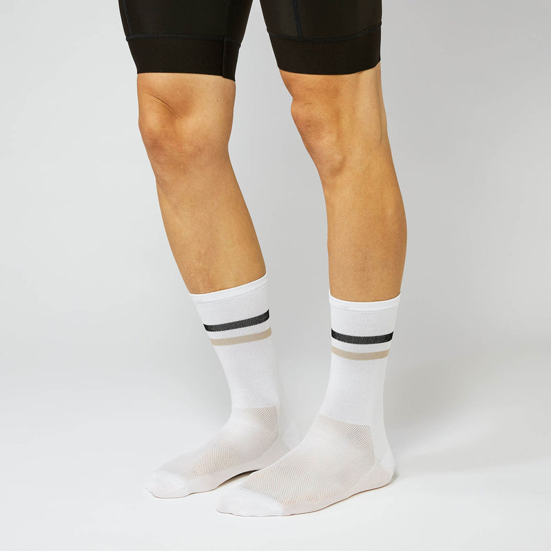 Fingerscrossed Socks - Stripes - White/Sand/Black