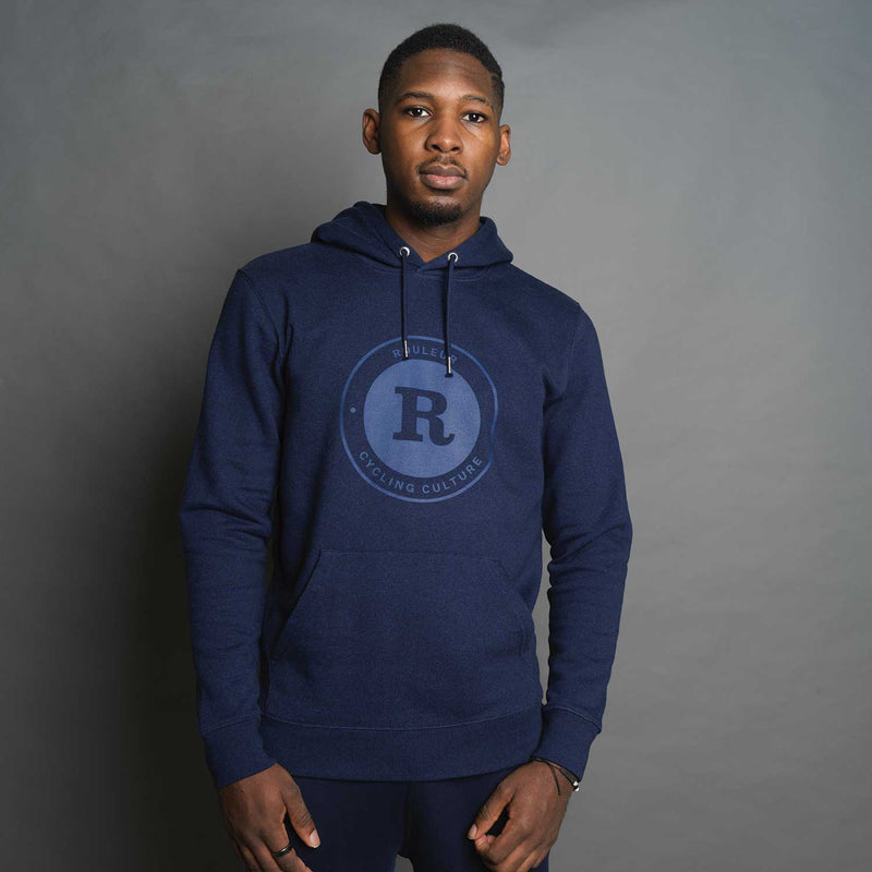 Rouleur Logo - Organic Hooded Sweatshirt - Unisex - Heather Blue