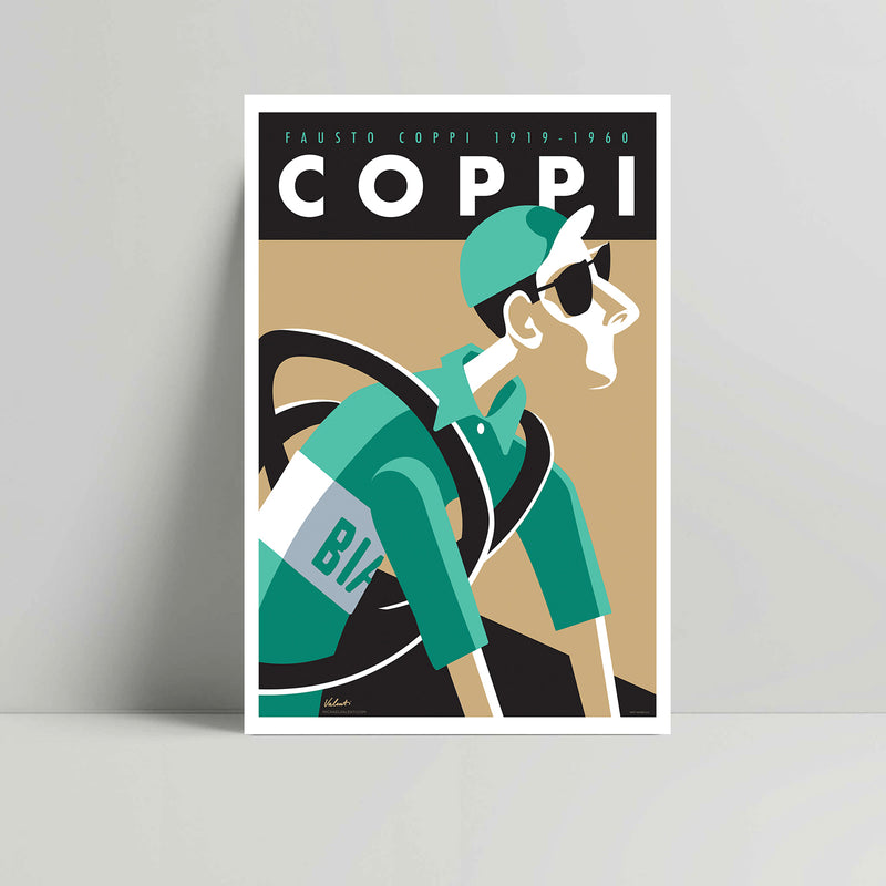 Fausto Coppi- Cycling Art print - Michael Valenti