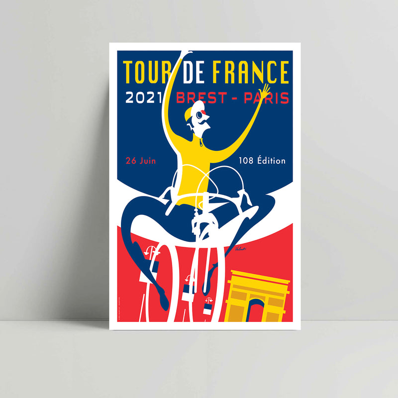 TDF 2021 Triomphe - Cycling Art print - Michael Valenti