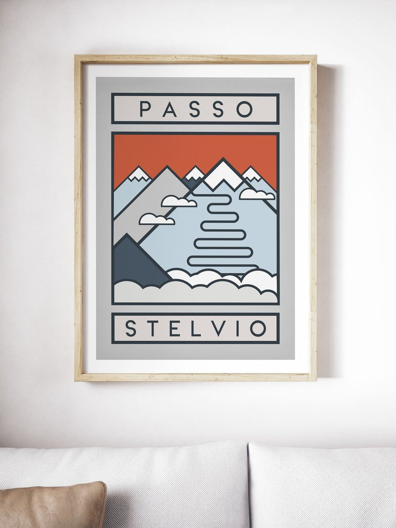 Routes Art Print - Passo Stelvio Art Print The Handmade Cyclist 